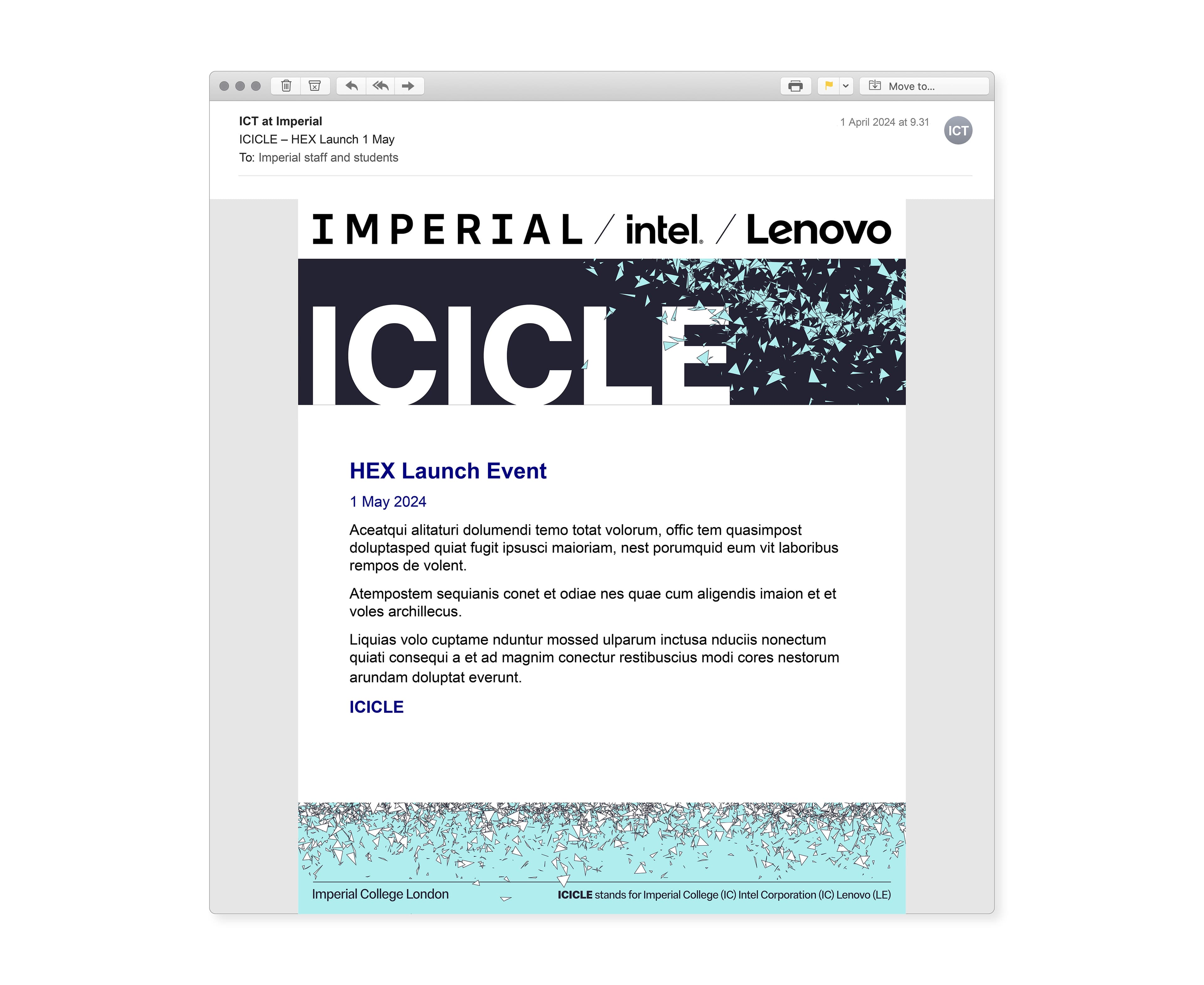 ICICLE Hex Campaign - Email banner